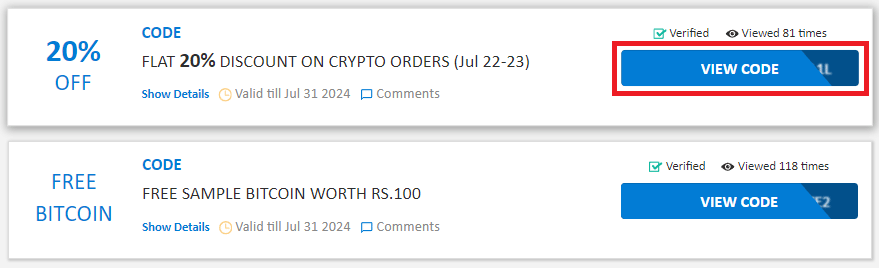 CoinDCX coupons