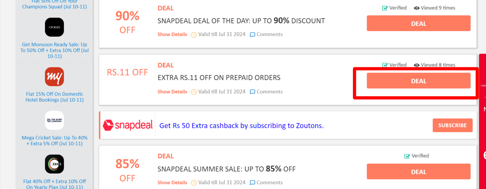 snapdeal promo code for nike shoes