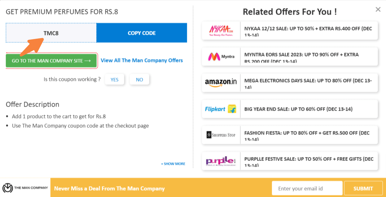 The Man Company coupon code