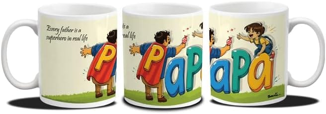 2 Layer Bamboo Plant In Super Dad Ceramic Mug FNP