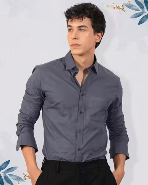7 Threads Men Regular Fit Shirt with Spread Collar AJIO sale
