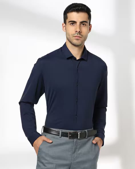 NETPLAY Men Slim Fit Shirt with Spread Collar AJIO sale