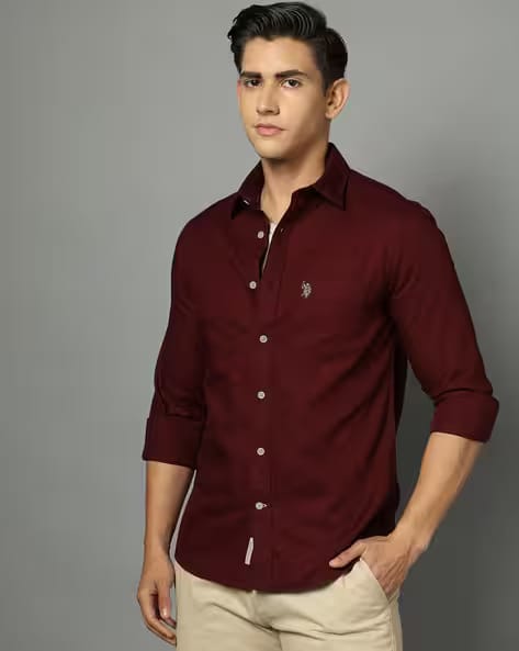 U.S. Polo Assn. Men Tailored Fit Cotton Shirt AJIO sale