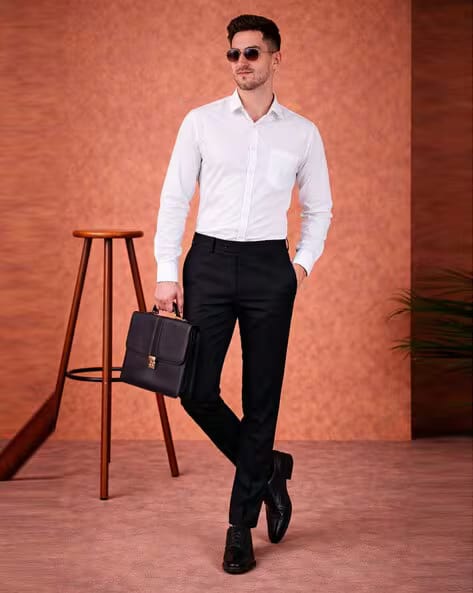 Buda Jeans Co Men Mid Rise Slim Fit Formal Trouser AJIO sale
