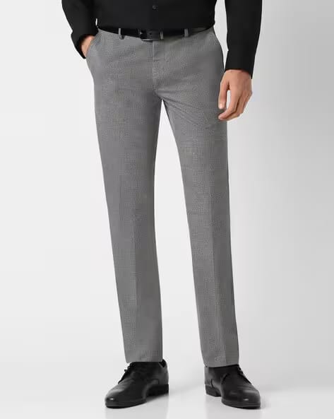 PETER ENGLAND Men Checked Slim Fit Formal Trousers AJIO sale