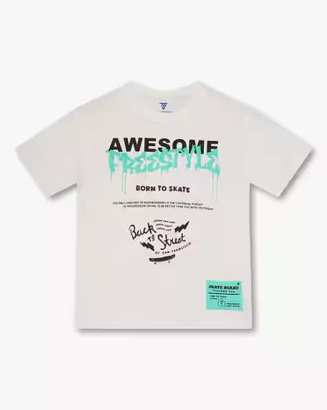 KB TEAM SPIRIT Boys Awesome Print Relaxed Fit Crew-Neck T-Shirt AJIO sale