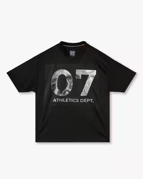 YB DNMX Boys Numeric Print Oversized Round-Neck T-Shirt AJIO sale