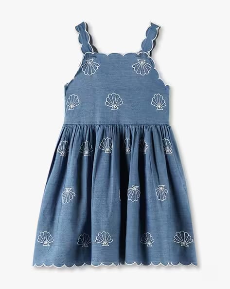 KG FRENDZ Girls Embroidered Fit & Flare Dress AJIO sale