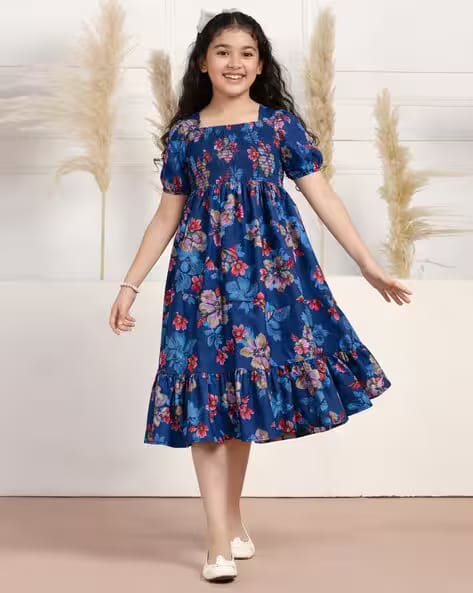 Star Word Girls Printed Fit and Flare Dress AJIO sale