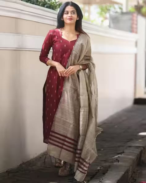 Anjaneya Sarees Women Kanjivaram Designer Cotton Silk Saree AJIO sale