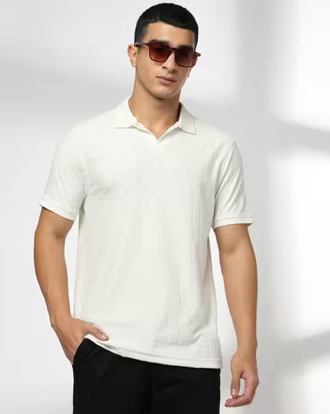 NETPLAY Men Patterned Slim Fit Polo T-Shirt AJIO sale