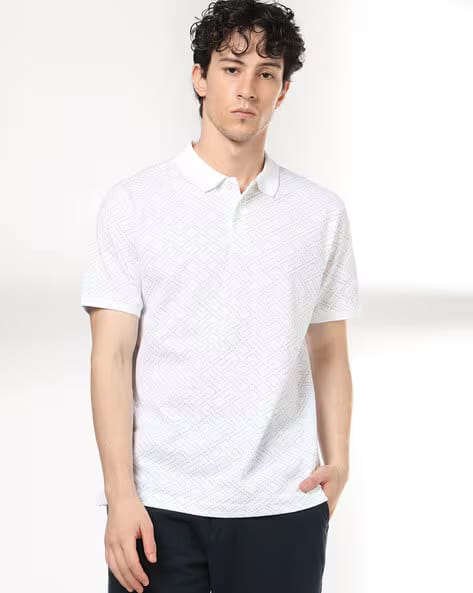 NETPLAY Men Ultimate All-Over Print Slim Fit Polo T-Shirt AJIO sale