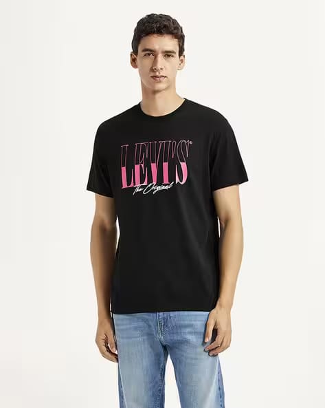 LEVI'S Men Brand Print Slim Fit Crew-Neck T-Shirt AJIO sale