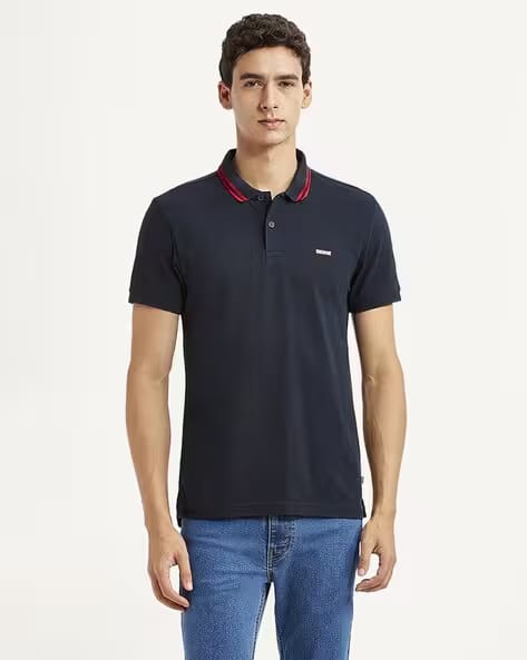 LEVI'S Men Slim Fit Cotton Polo T-Shirt AJIO sale