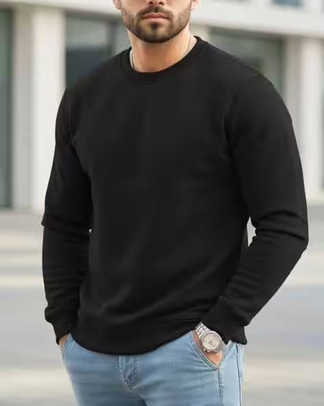 Hoodler Men Regular Fit Crew-Neck Sweatshirt AJIO sale