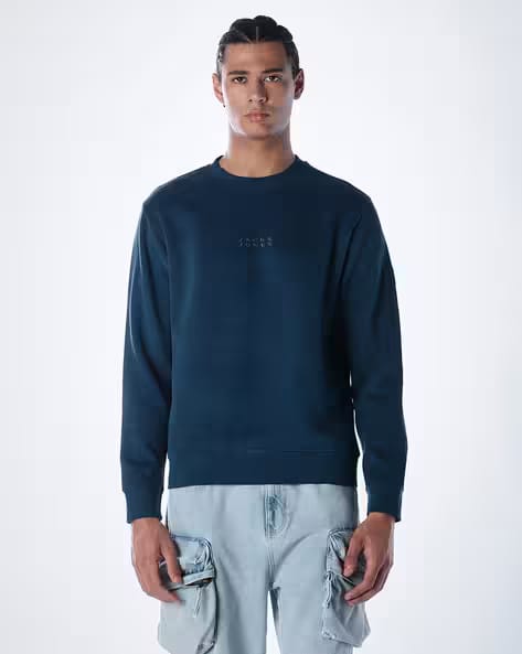 Jack & Jones Men Regular Fit Crew-Neck Sweatshirt AJIO sale