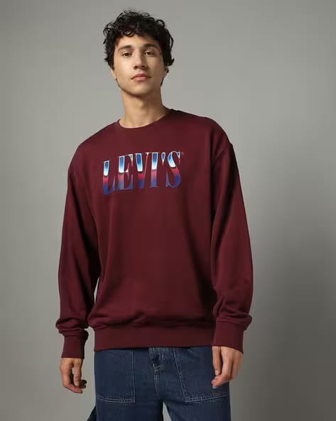 LEVI'S Men Brand Print Regular Fit Sweatshirt AJIO sale