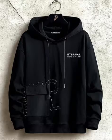 JUMP CUTS Men Typographic Print Oversized Fit Hooded Sweatshirt AJIO sale