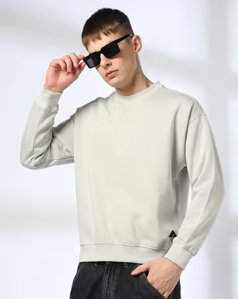 DNMX Men Oversized Fit Crew-Neck Sweatshirt AJIO sale
