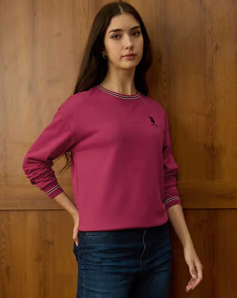 U.S. Polo Assn. Women Oversized Fit Sweatshirt AJIO sale