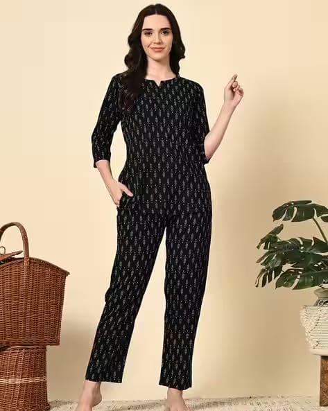 ICHAA Women geometric loungewear set AJIO sale
