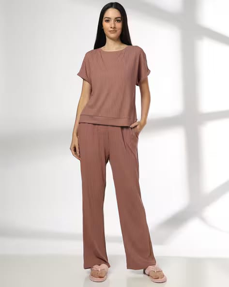 RIO Women Ribbed Lounge Set AJIO sale