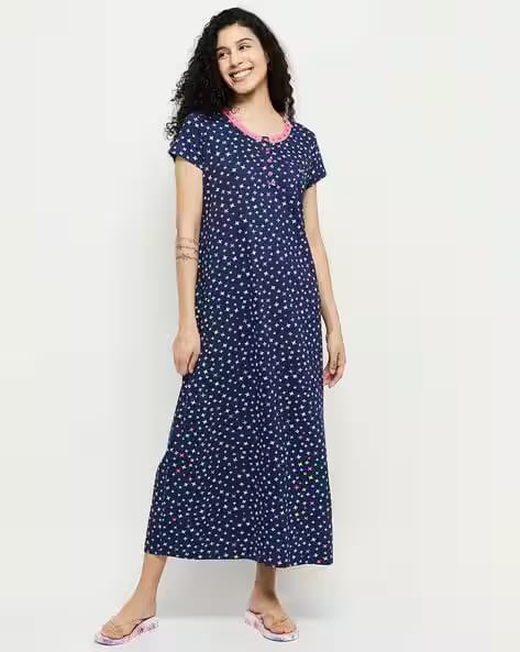 MAX Women Printed Night Gown AJIO sale