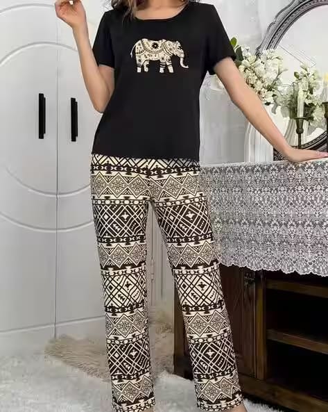 Fyre Rose Women Graphic Nightwear Set AJIO sale
