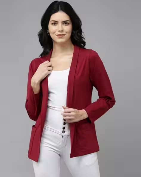 Kryptic Women Regular Fit Front-Open Shrug AJIO sale