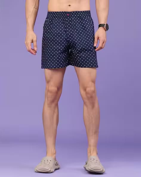 V-MART Men Micro Print Regular Fit Mid-Rise Shorts AJIO sale