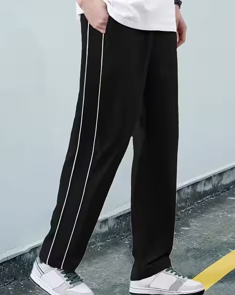Paralians Men Straight Fit Track Pants with Striped Detail AJIO sale