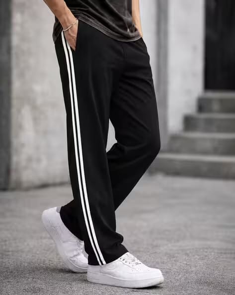 Alpha Tribe Men Striped Straight Track Pants AJIO sale