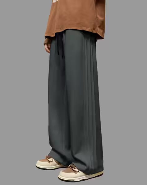 EYEBOGLER Men Straight Track Pants with Elasticated Drawstring Waist AJIO sale