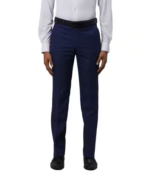 PARK AVENUE Men Slim Fit Flat-Front Trousers AJIO sale
