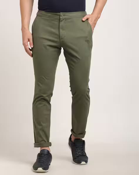 INDIAN TERRAIN Men Tapered Fit Flat-Front Chinos AJIO sale