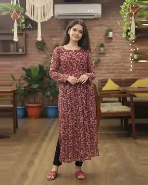 Nyrika Women Printed Flared Kurti AJIO sale