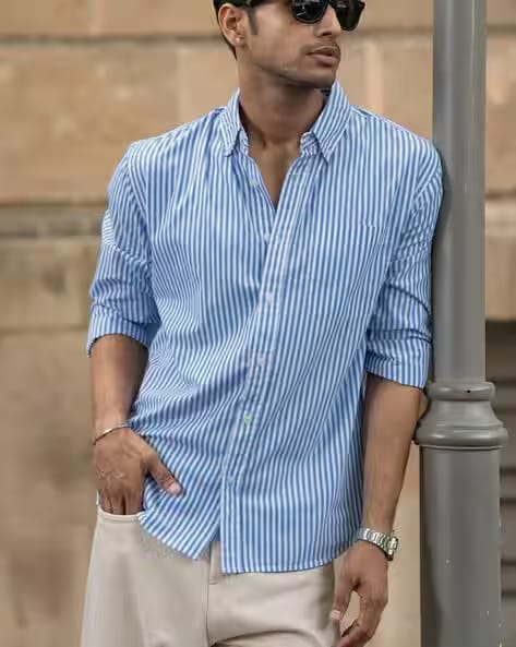 DMSF Men Stripes Regular Fit Shirt AJIO sale