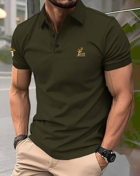 EYEBOGLER Men Embroidered Regular Fit Shirt with Round Neck AJIO sale