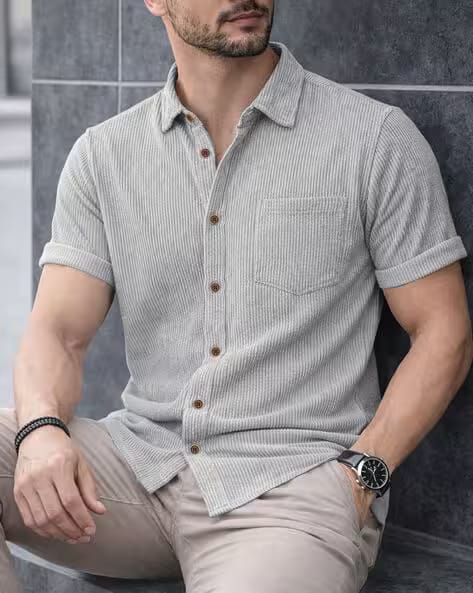 EYEBOGLER Men Regular Fit Shirt with Spread Collar AJIO sale