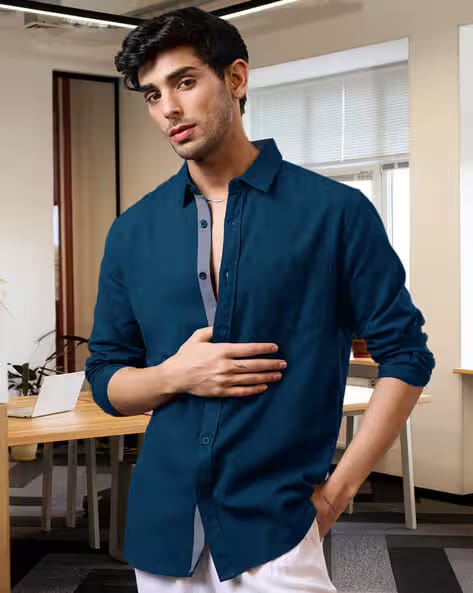 7 Threads Men Regular Fit Shirt with Spread Collar AJIO sale
