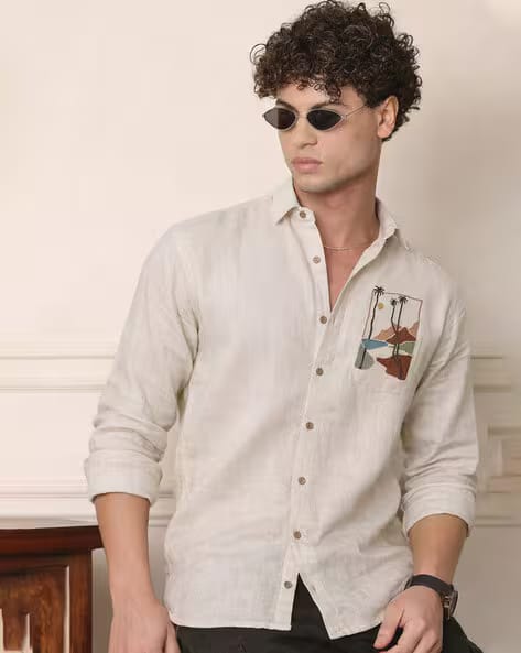 Combraided X AG Men Embroidered Regular Fit Shirt AJIO sale