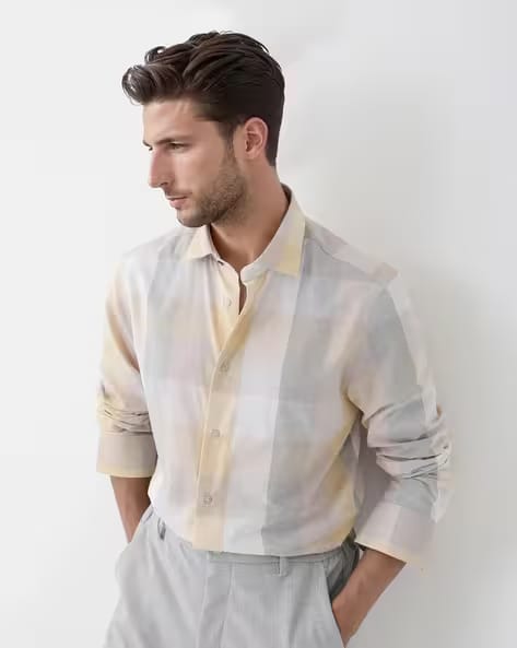 Rare Rabbit Men Checks Regular Fit Shirt AJIO sale