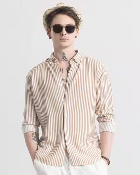 SNITCH Men Slim Fit Button-Down-Collar Shirt AJIO sale