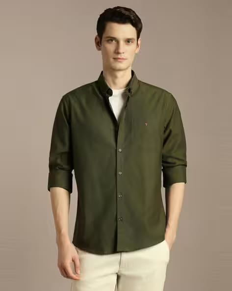 LOUIS PHILIPPE Men Slim Fit Cotton Shirt AJIO sale