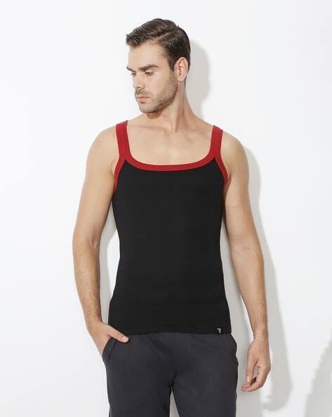 VAN HEUSEN Men Square-Neck Sleeveless Vest AJIO sale