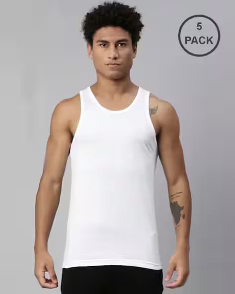 LEVIS Pack of 5 Men Sleeveless Vest AJIO sale