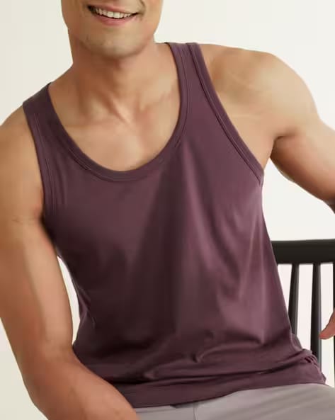 DAMENSCH Solid Sleeveless Vest AJIO sale