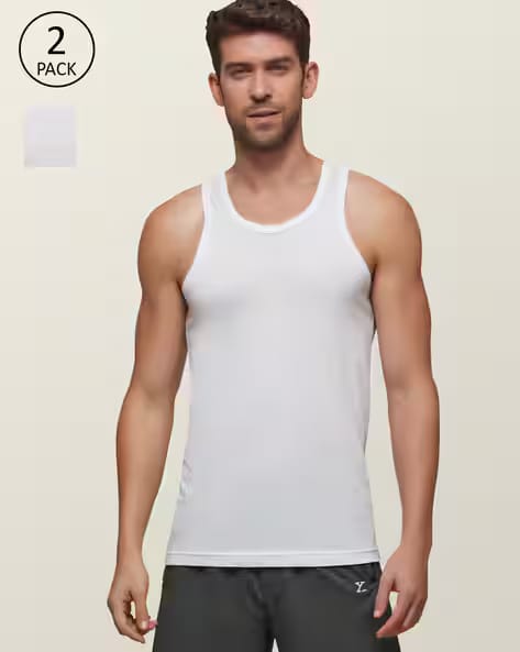 XYXX Pack of 2 Solid Vest AJIO sale