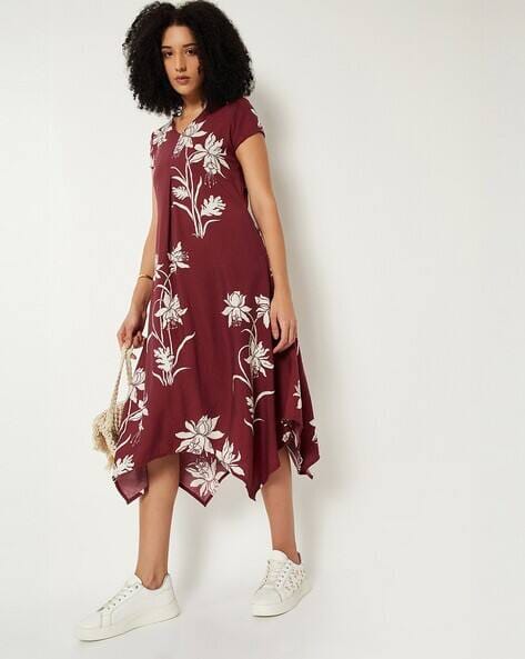 MAX Women Printed A-line Midi Dress AJIO sale