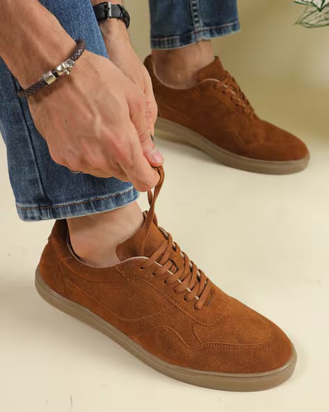 Shein Shein Men Lace Fastening Panelled Court Sneakers AJIO sale
